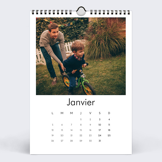 Calendrier famille Multiphotos Blanc (26 Photos) Janvier