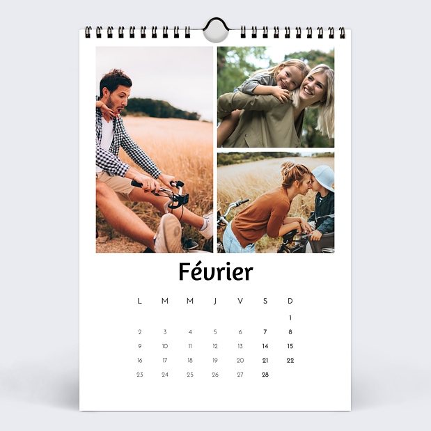 Calendrier Multiphotos Blanc (26 Photos) Février