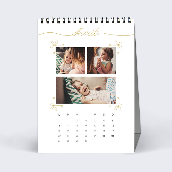 Calendrier famille Typographie Ocre (21 Photos) Avril