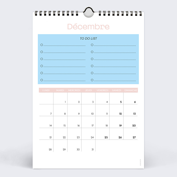 Calendrier Color Blocks Décembre