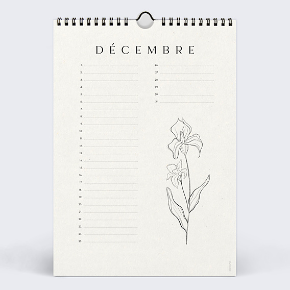 Calendrier famille Fleurs Minimalistes