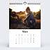 Calendrier famille Photo Mi-Page Blanc (13 Photos)