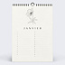 Calendrier famille Fleurs Minimalistes Janvier