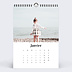 Calendrier famille Photo Mi-Page Blanc (13 Photos) Janvier