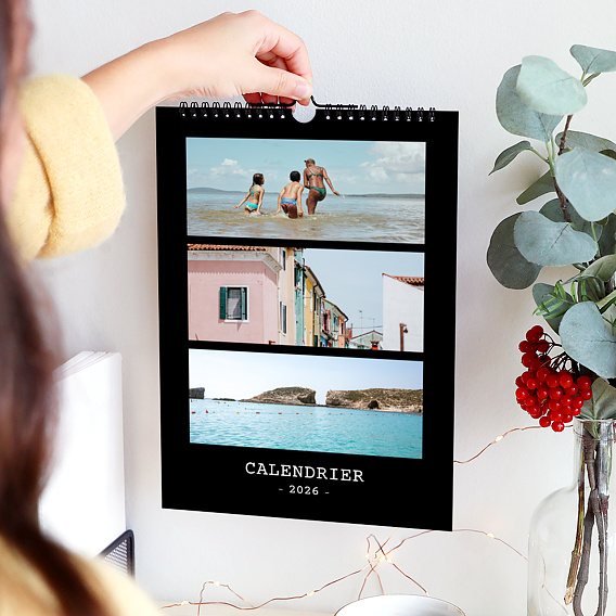 Calendrier famille Polaroid Noir (35 Photos)