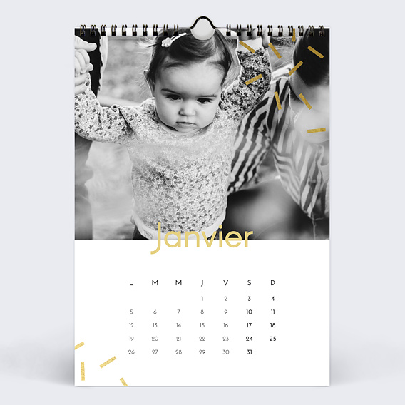 Calendrier famille Graphique Chic (13 Photos) Janvier