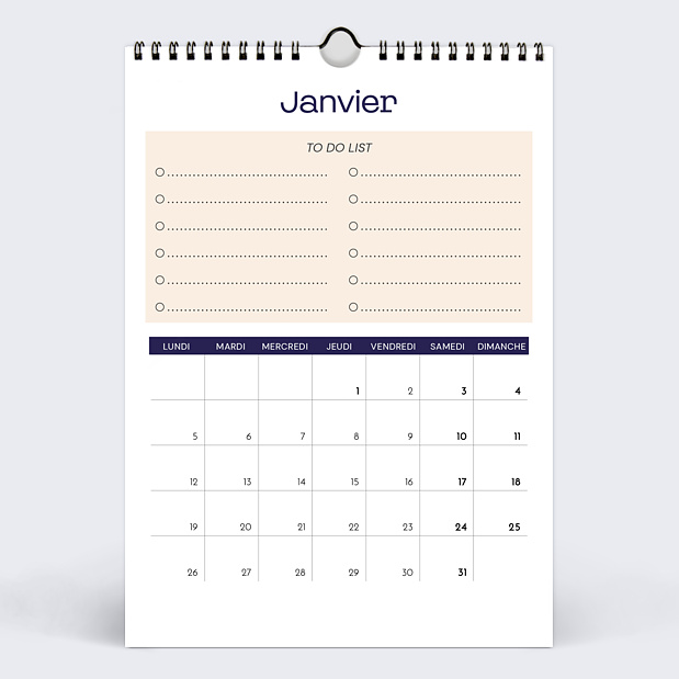 Calendrier Color Blocks Janvier