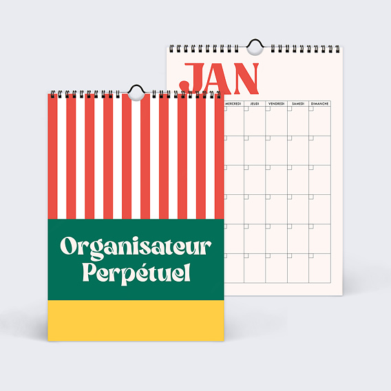 Calendrier famille Organiseur perpétuel coloré