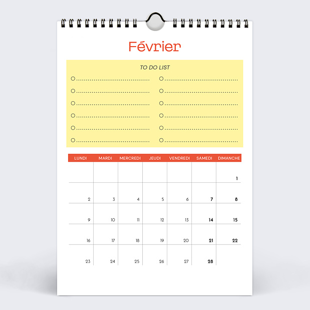 Calendrier Color Blocks Février