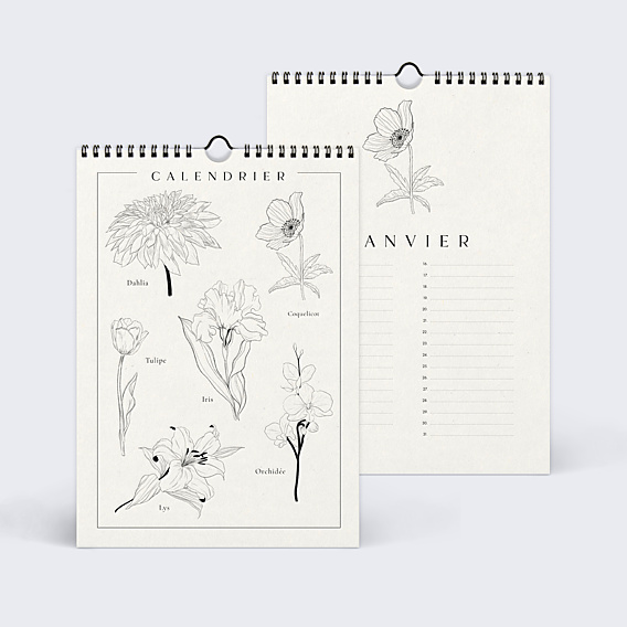 Calendrier famille Fleurs Minimalistes
