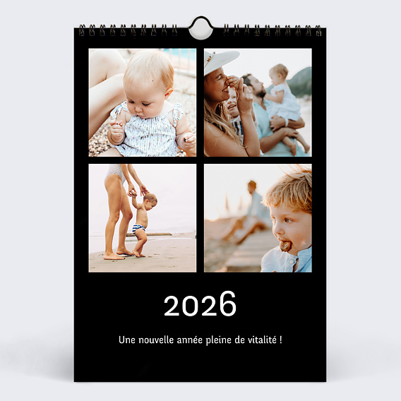 Calendrier famille Multiphotos Noir (26 Photos)