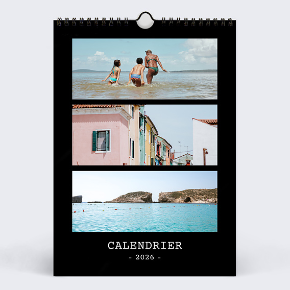 Calendrier famille Polaroid Noir (35 Photos)