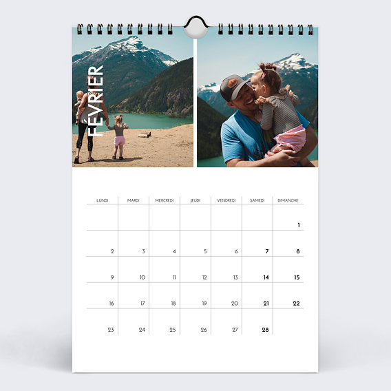 Calendrier famille Bandeau Photos Février