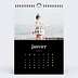 Calendrier photo Photo Mi-Page Noir (13 Photos) Janvier