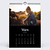 Calendrier photo Photo Mi-Page Noir (13 Photos) Mars