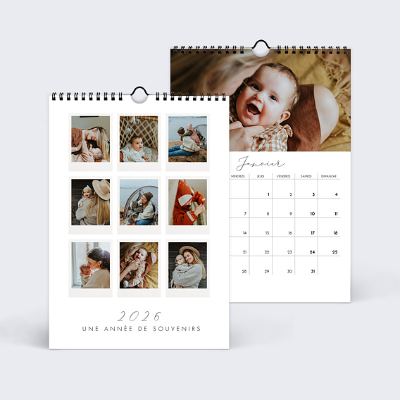 Calendrier famille Petits Polaroids Recto