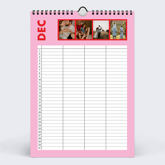 Calendrier famille Organiseur familial de 4 Décembre