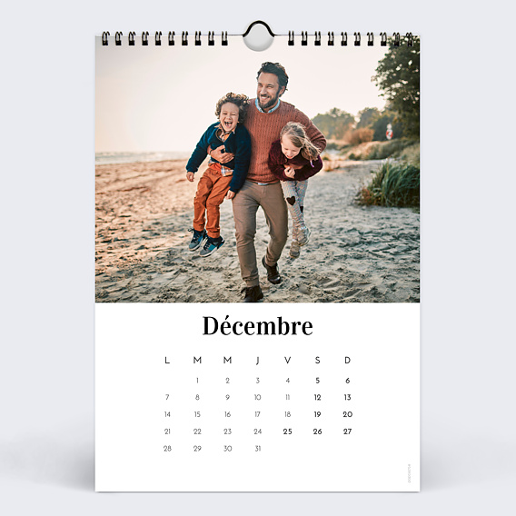 Calendrier famille Photo Mi-Page Blanc (13 Photos) Décembre