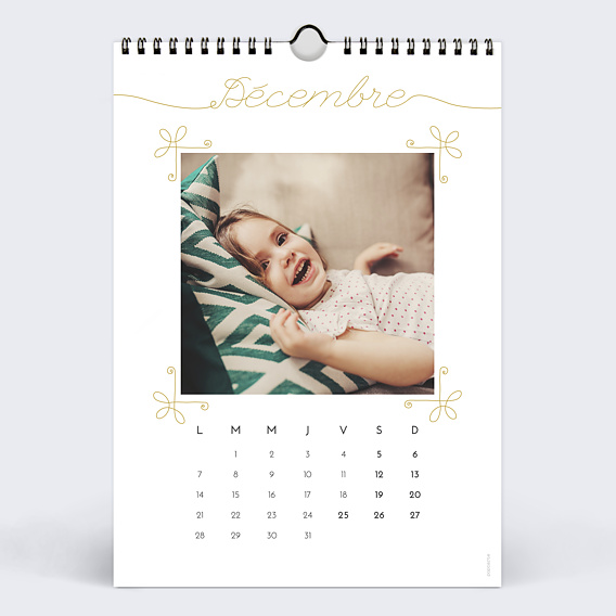 Calendrier famille Typographie Ocre (21 Photos) Décembre