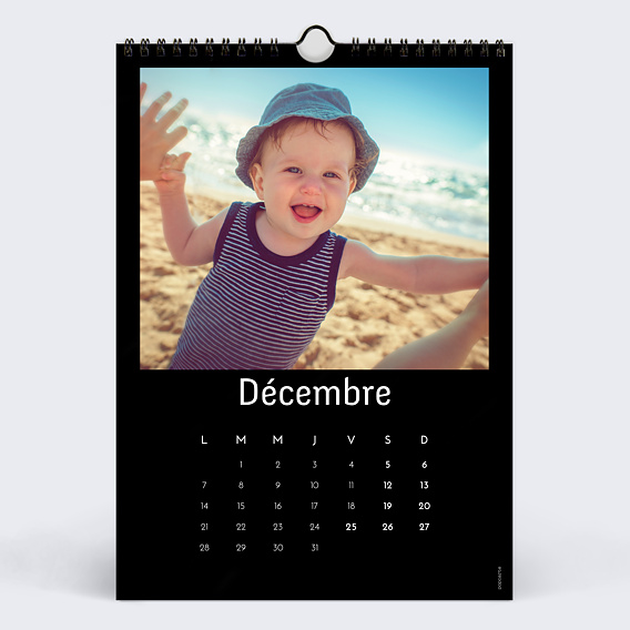 Calendrier famille Multiphotos Noir (26 Photos) Décembre