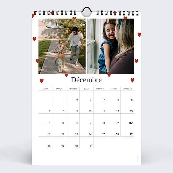 Calendrier famille Calendrier Cœurs