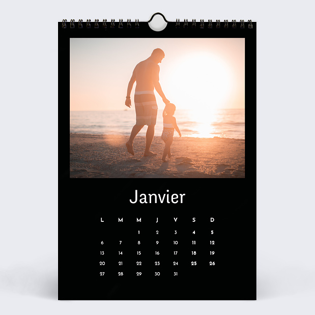 Calendrier Multiphotos Noir (26 Photos) Janvier