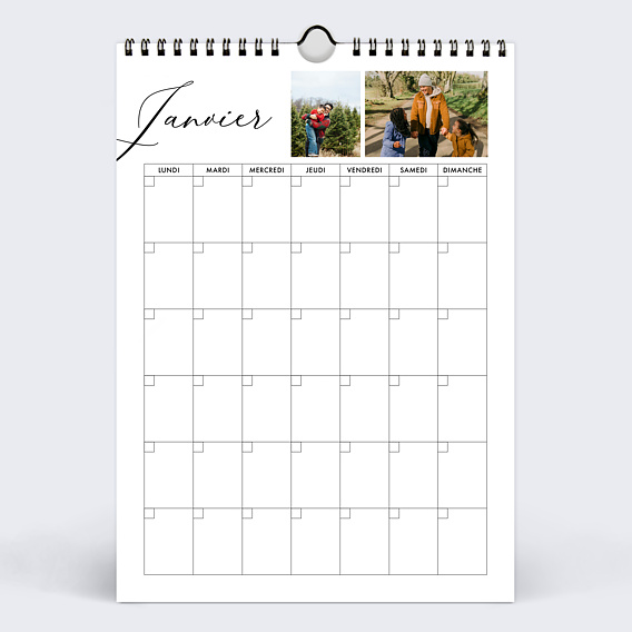 Calendrier famille Organiseur perpétuel basique Janvier
