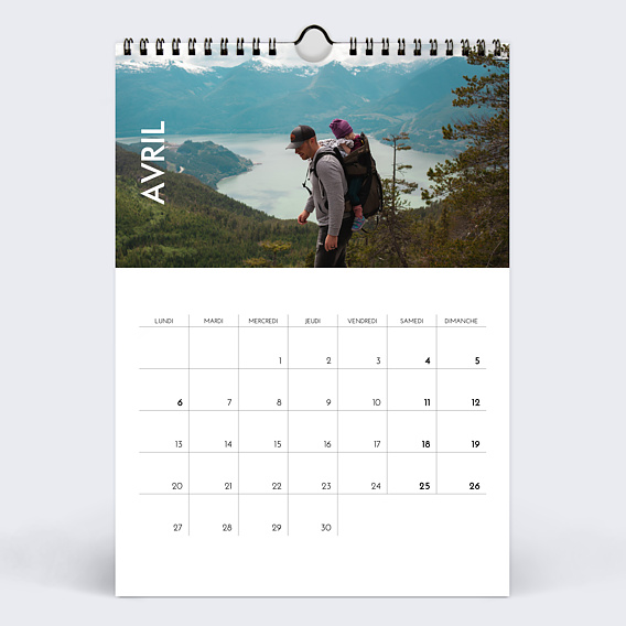 Calendrier famille Bandeau Photos Avril