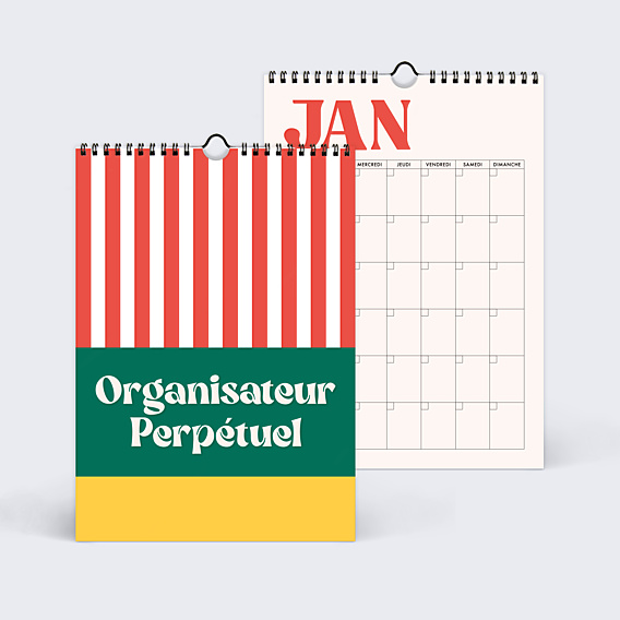 Calendrier famille Organiseur perpétuel coloré