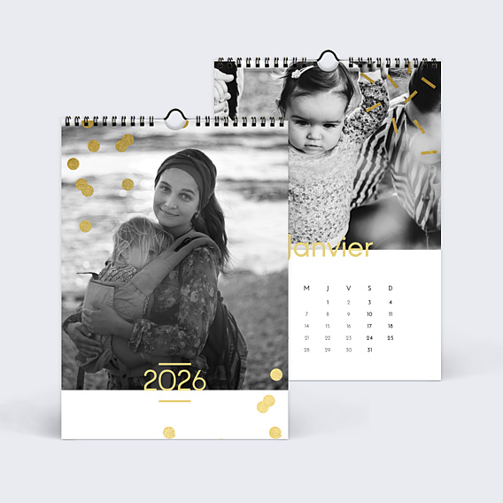 Calendrier famille Graphique Chic (13 Photos)
