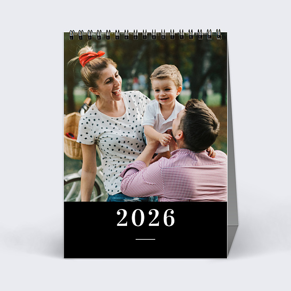 Calendrier famille Photo Mi-Page Noir (13 Photos)