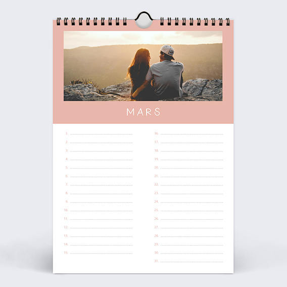 Calendrier famille Perpétuel Photo  Mars
