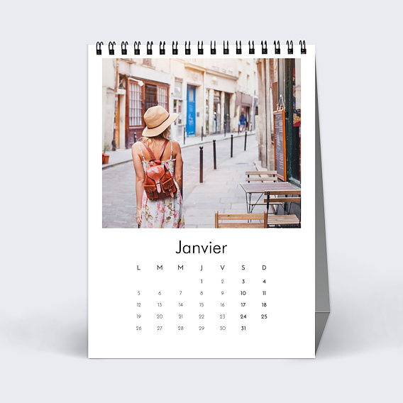 Calendrier famille Photo Simple Blanc (13 Photos) Janvier