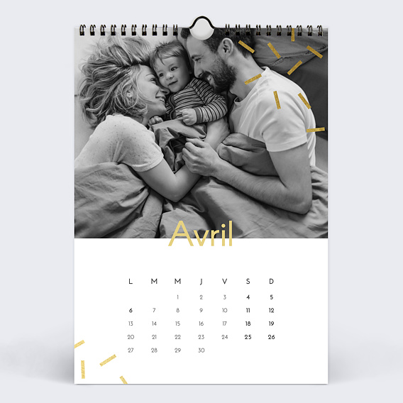 Calendrier famille Graphique Chic (13 Photos) Avril