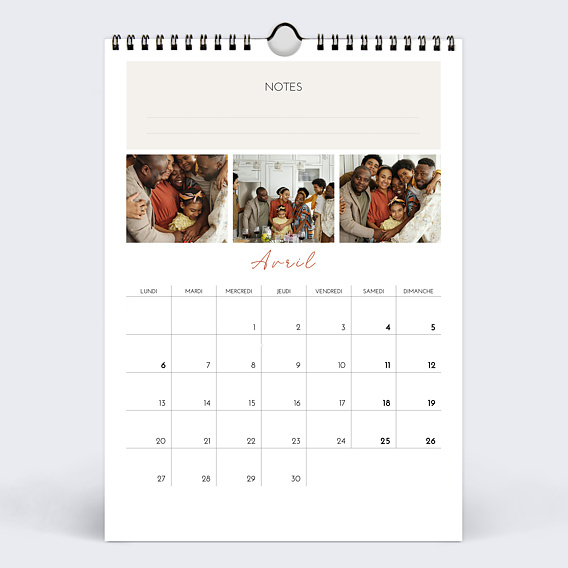 Calendrier famille Multiphoto 3 Avril