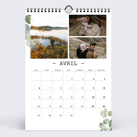 Calendrier famille Végétal Avril
