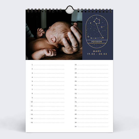 Calendrier famille Perpétuel Astrologie Mars