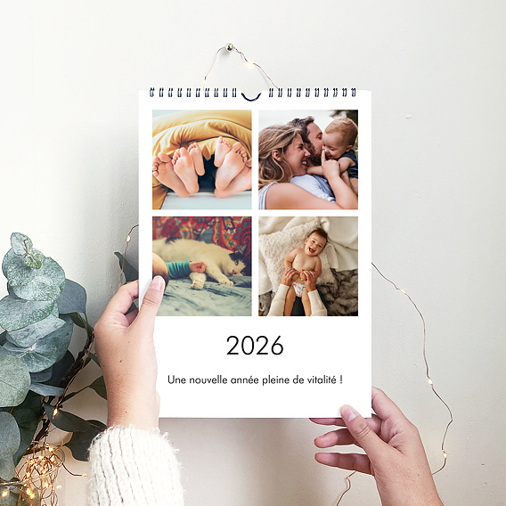 Calendrier famille Multiphotos Blanc (26 Photos) Après 1