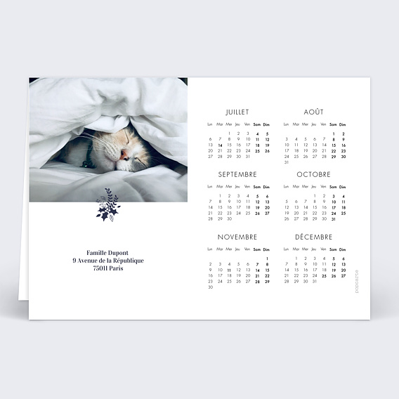 Calendrier famille Branche de Houx (3 Photos) Verso