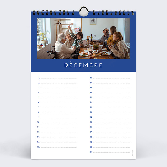 Calendrier famille Perpétuel Photo  Décembre