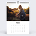 Calendrier famille Photo Mi-Page Blanc (13 Photos) Mars