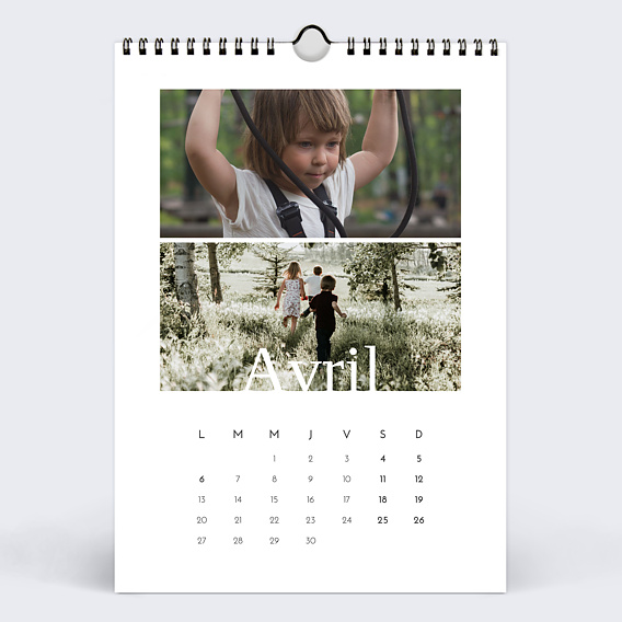 Calendrier famille Typographie Bâton (19 Photos)  Avril
