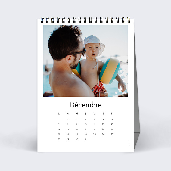 Calendrier famille Photo Simple Blanc (13 Photos) Décembre