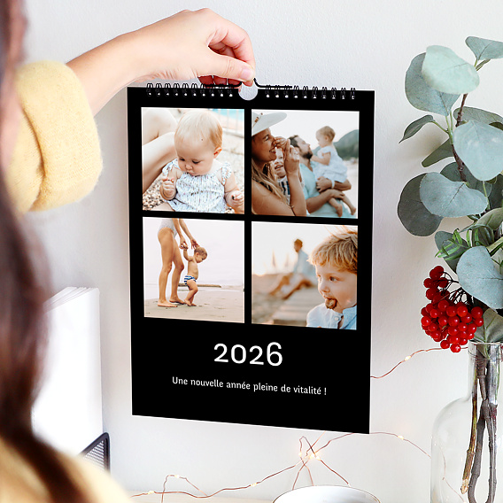Calendrier famille Multiphotos Noir (26 Photos) Après 4