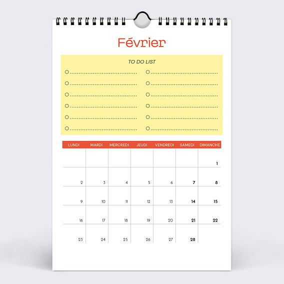 Calendrier famille Color Blocks Février