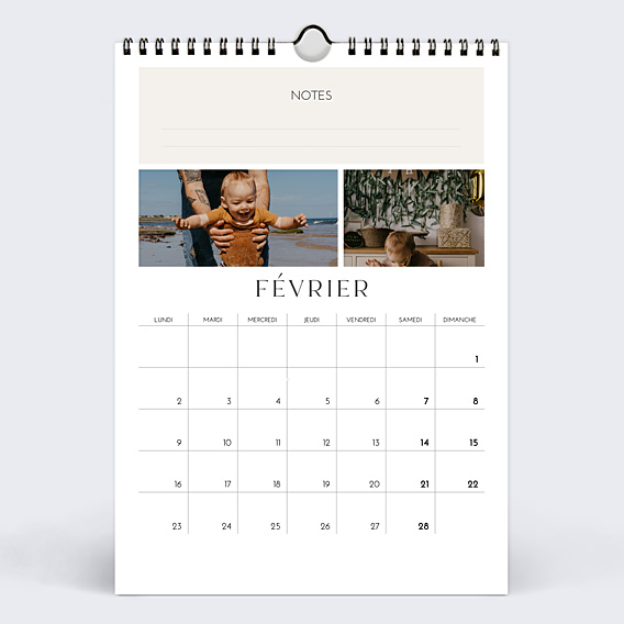 Calendrier famille Photos Rectangles