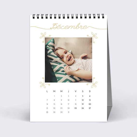 Calendrier famille Typographie Ocre (21 Photos) Décembre