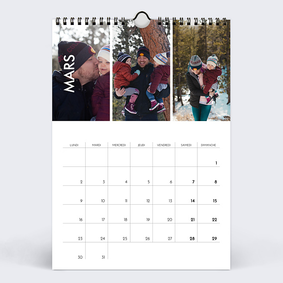 Calendrier famille Bandeau Photos Mars
