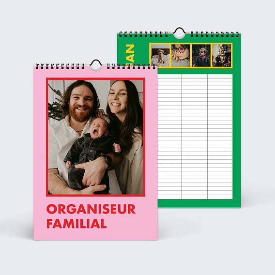 Calendrier famille Organiseur familial de 4 Recto
