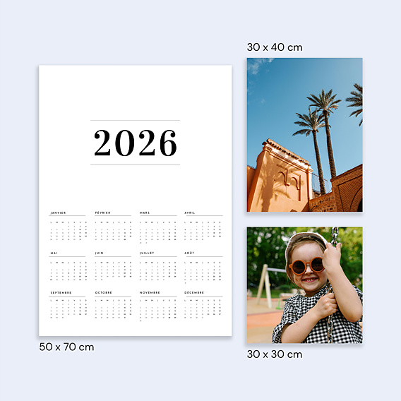 Calendrier famille Poster Minimaliste Année